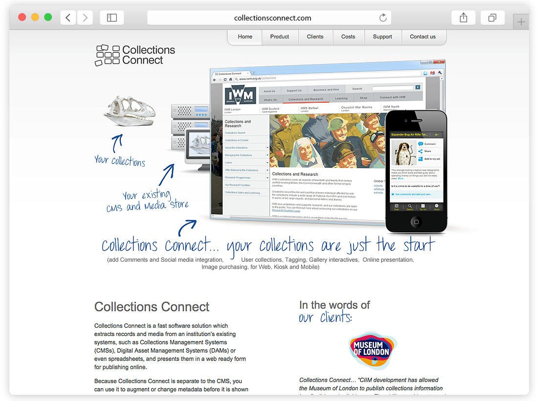 Collections Connect Website and Management System image