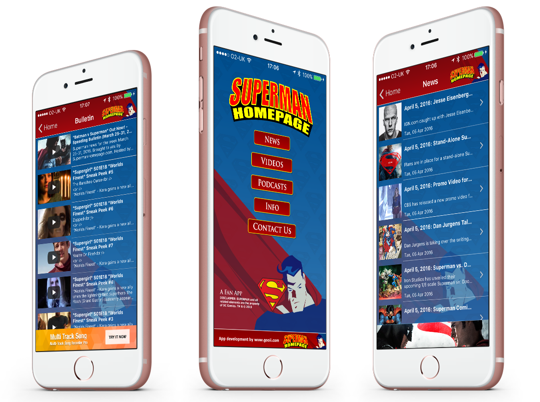 The Superman Homepage iPhone, Android, Kindle and Blackberry App image