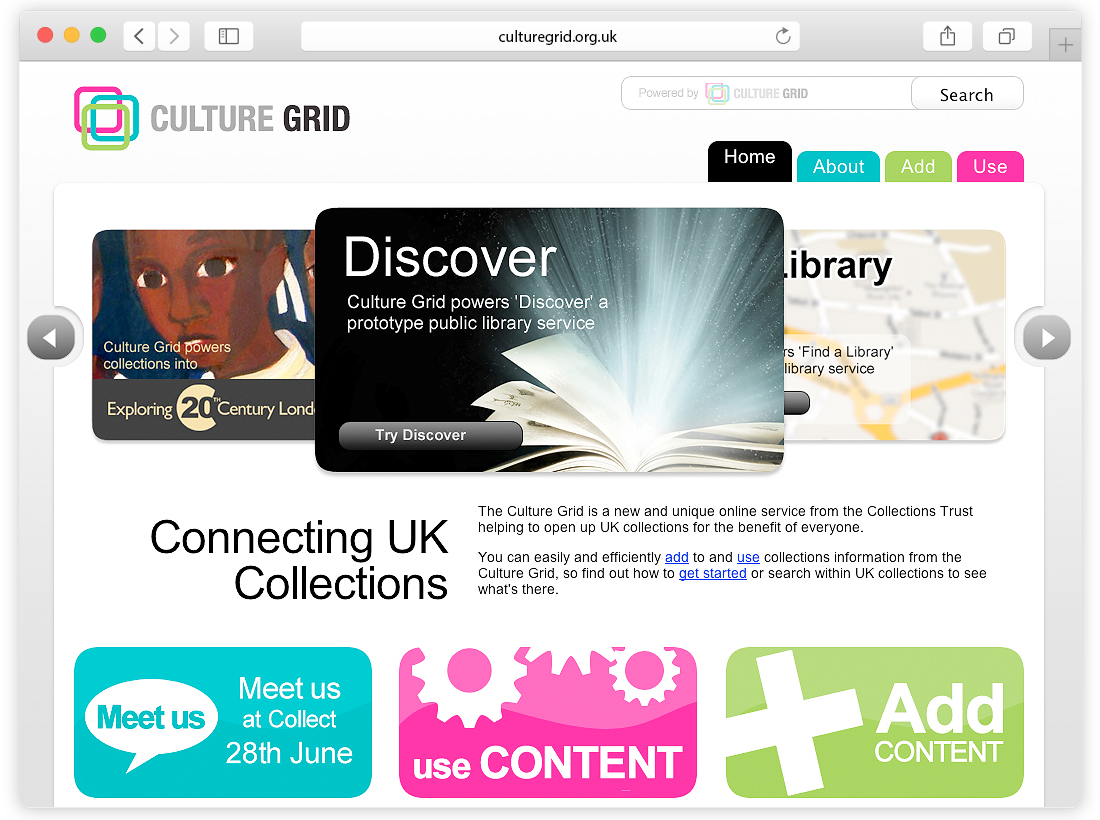 Culture Grid Website and Search Interface image