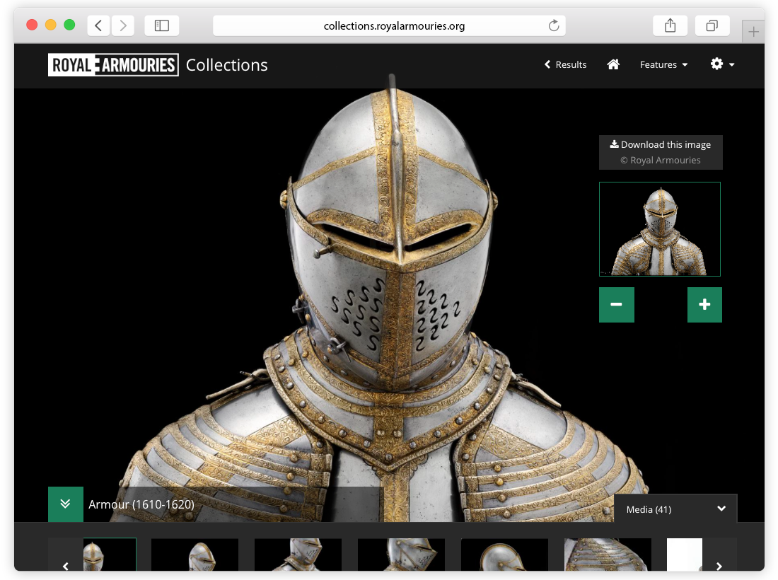 Royal Armouries Collections Website Design and Build image