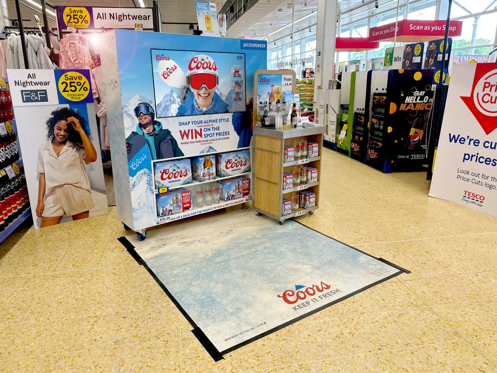 Augmented reality retail designed by Gooii for Coors AR in Tesco store